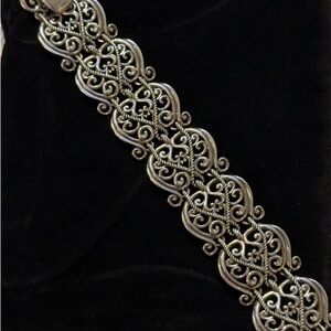 Carolyn Pollack sterling silver filigree scroll link bracelet.
